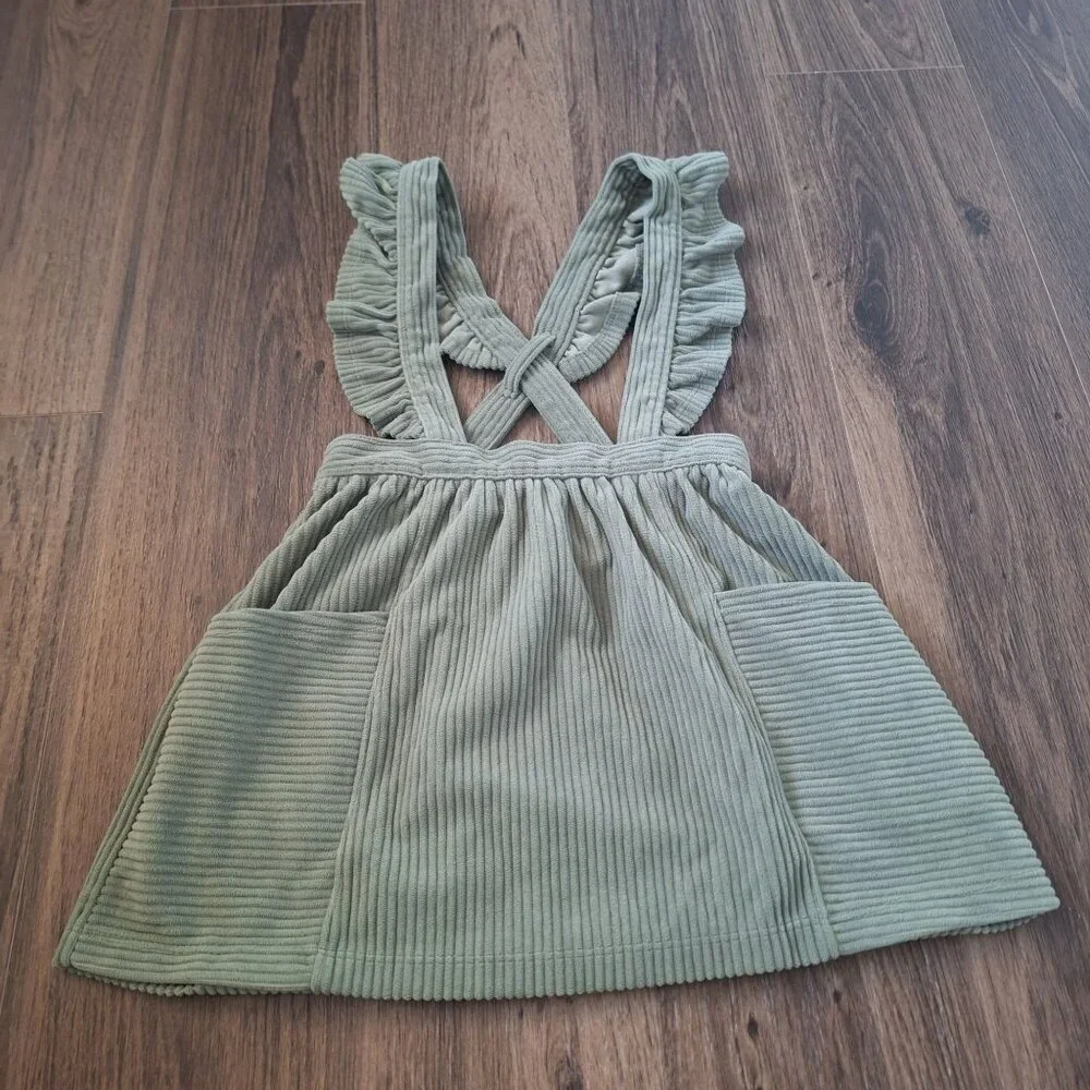 💙 Wonder Nation Girls Soft Thick Corduroy Overall Dress Size 4T Fall Winter Cla